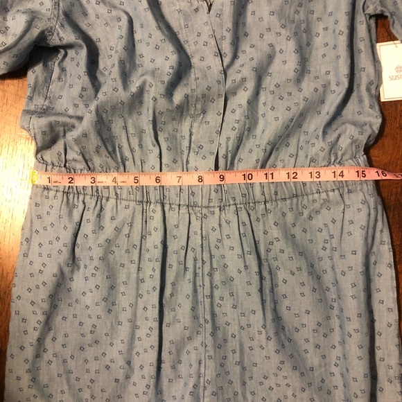 Susina V-Neck Stripe Chambray Romper - Picture 6 of 8